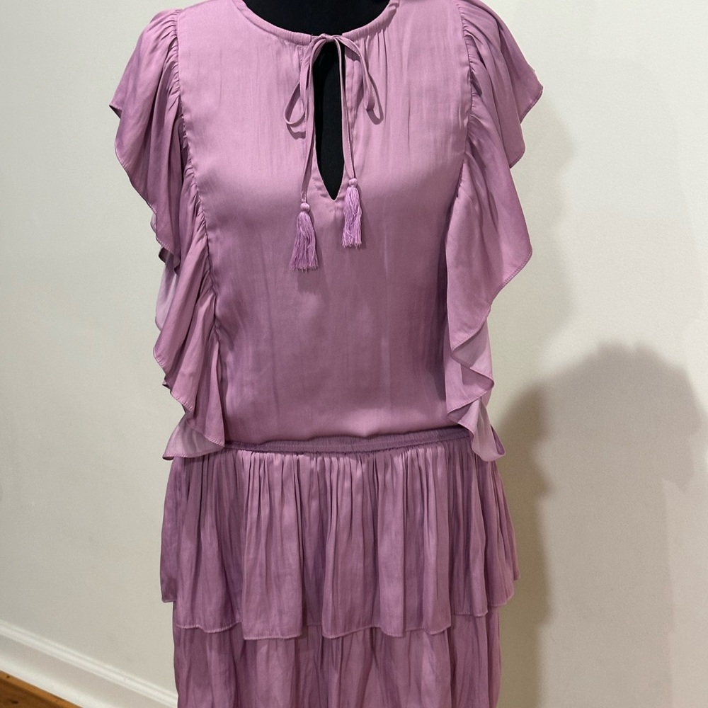 Mustard Seed. Lavender Ruffle Mini Dress - Picture 4 of 11